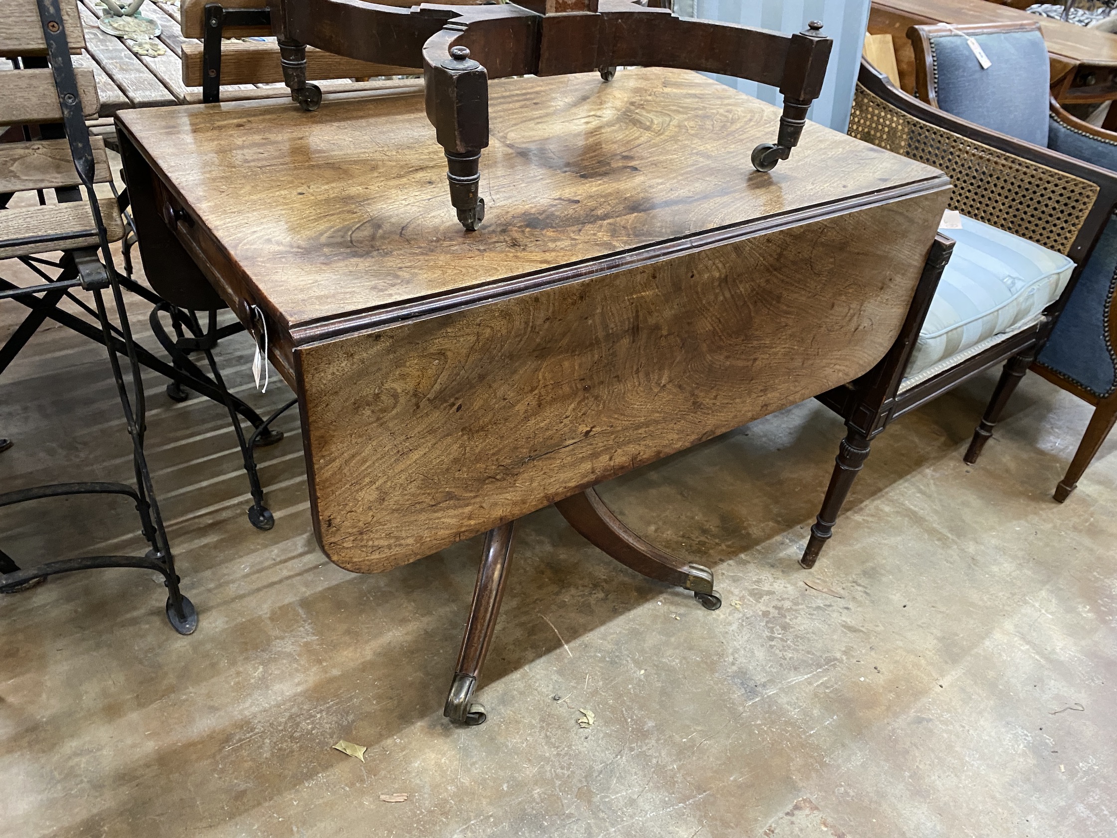 A Regency mahogany Pembroke breakfast table, width 89cm, depth 57cm, height 73cm, NB: From the Estate of Rt Hon Lord Lawson of Blaby